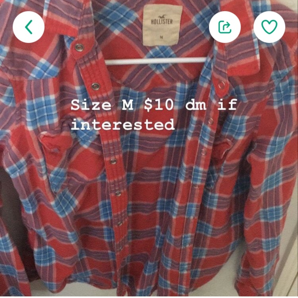 Hollister red white and blue flannel.
